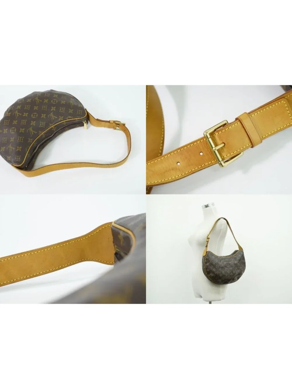 Louis Vuitton LV Croissant MM Monogram Shoulder Bag Brown Vintage